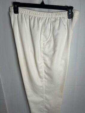 Alia Cream Elastic-Waist Straight Pants